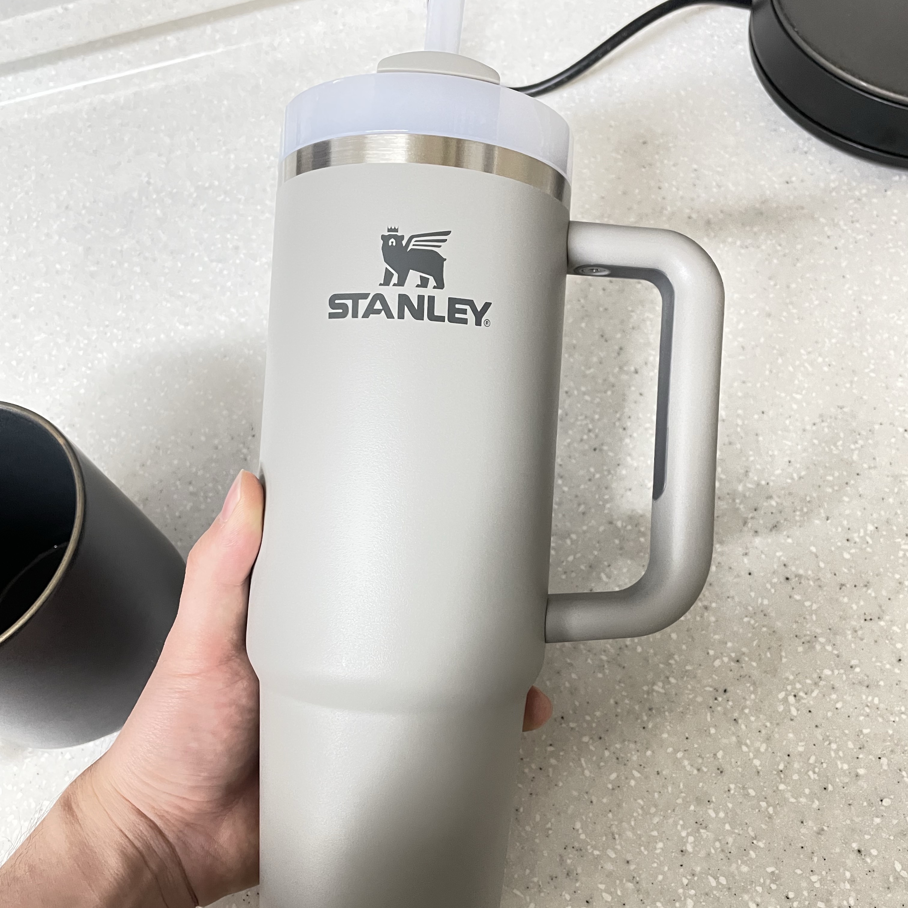 Stanley The Quencher H2.0 FlowState Tumbler 887ml Ash 착용 스타일