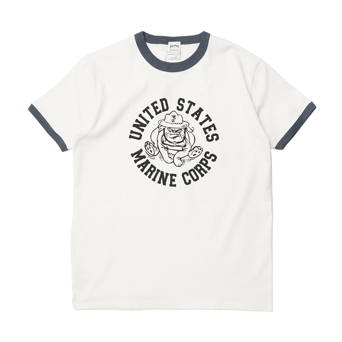 22206WH Houston Japan Ringer Print SS Tee Bulldog White 22206WH - 대표 이미지 #1