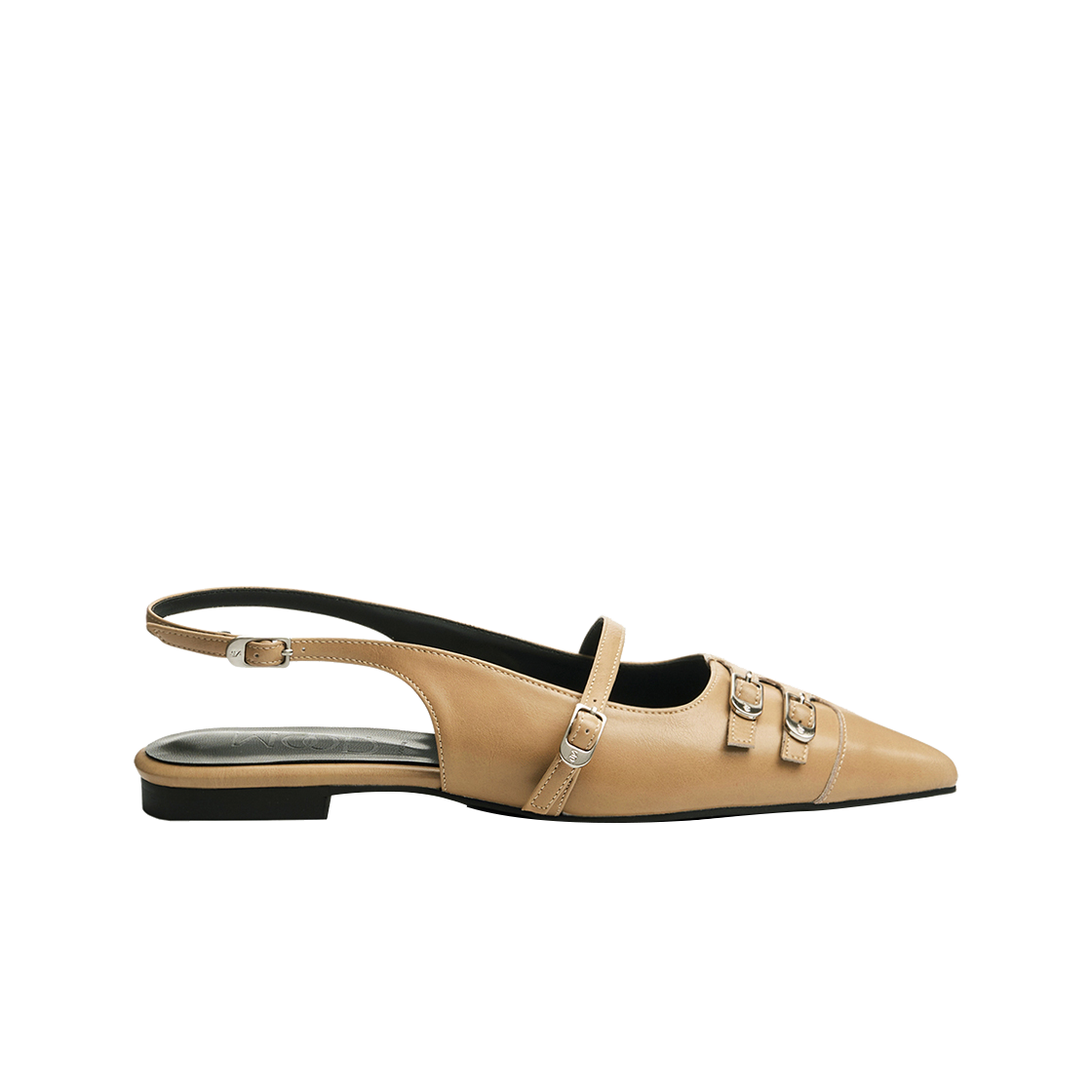 MD0272-12 Moodnight Cindy Low Sling-Back Flat Shoes Beige