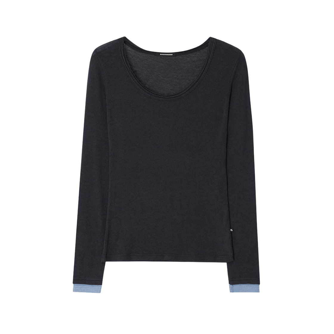 지지지 레이어드 롱슬리브 티셔츠 네이비 블루(zeezeezee Layered Long Sleeve T-Shirt Navy Blue)