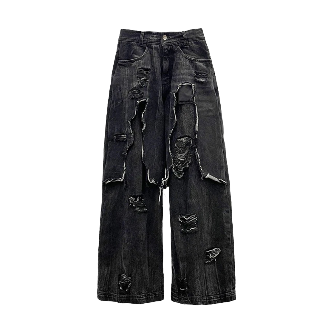 KM3DPADBL07BK BLR Destroyed Black Denim Pants Black - 대표 이미지 #1
