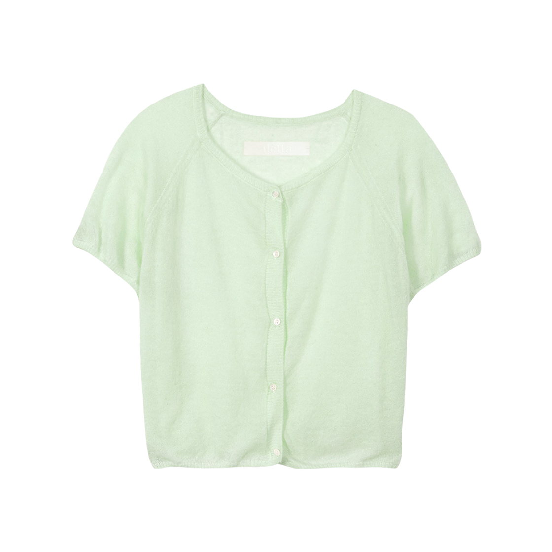 플레따 나그랑 하프 슬리브 가디건 애플그린