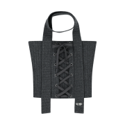 NIIER NOR Lace-Up Scarf Tube Top Charcoal