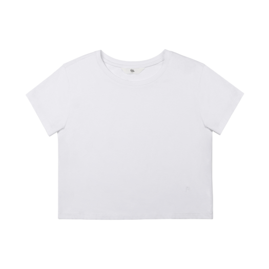PVB241TS01 [KREAM 단독] PVCS x Bloomingtale Ribbon Cropped embroidered T-shirt White