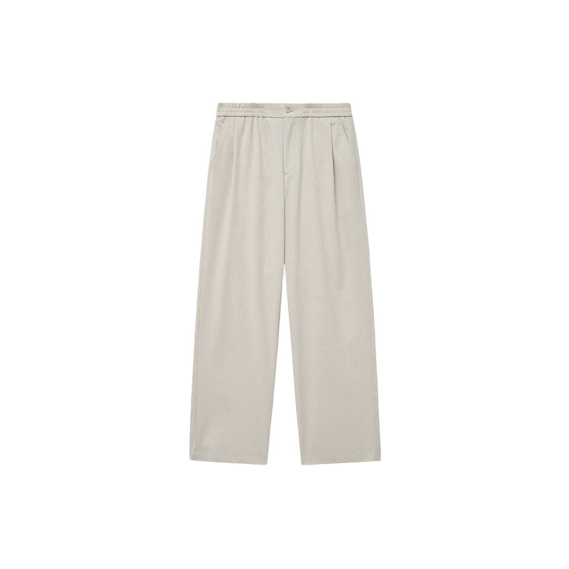 티엔지티 와이드핏 밴딩 린넨 팬츠 크림