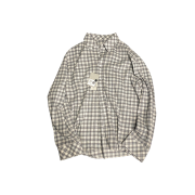 Undermycar Mu.37 Anti Fxxking Logo Play Basic Long Sleeve Check Shirts White Blue