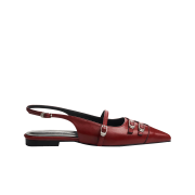 Moodnight Cindy Low Sling-Back Flat Shoes Deep-Red