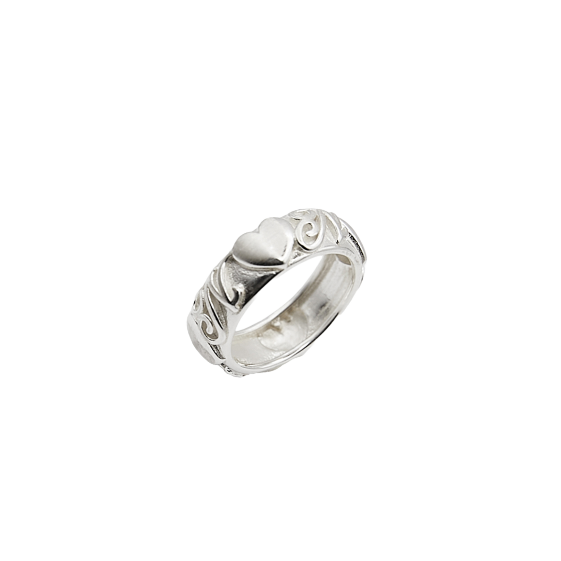 nff237 Nff Silver925 Heart Logo Wide Ring Silver - 대표 이미지 #1