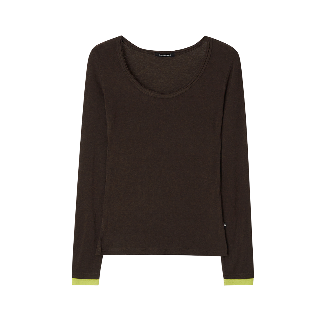 지지지 레이어드 롱슬리브 티셔츠 딥 브라운(zeezeezee Layered Long Sleeve T-Shirt Deep Brown)