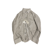 Undermycar Mu.35 Anti Fxxking Logo Play Basic Long Sleeve Check Shirts White Black