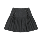 NIIER NOR Lace-Up Ballet Skirt Charcoal