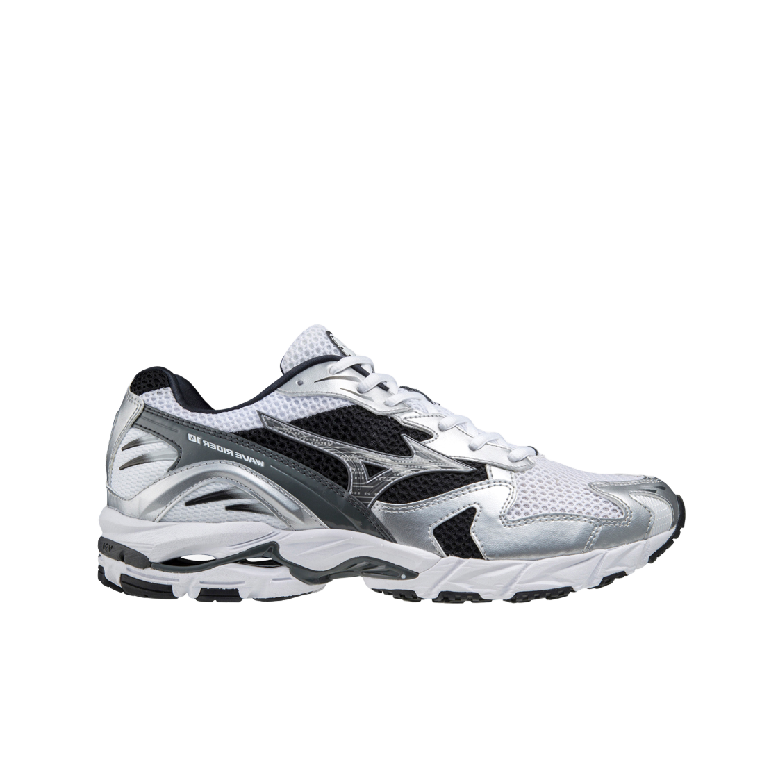 미즈노 웨이브 라이더 10 화이트 실버 블랙(Mizuno Wave Rider 10 White Silver Black)