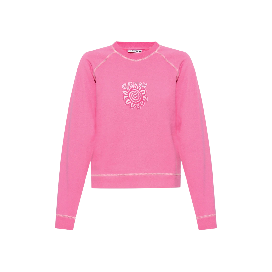 가니 우먼 이솔리 래글런 솔리드 스웨트셔츠 와일드 오키드(Ganni Women Isoli Raglan Solid Sweatshirt Wild Orchid)
