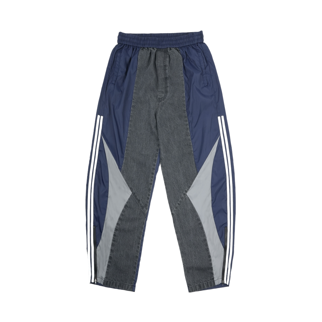 써저리 사이드 집 벨벳 와이드 트랙 팬츠 블랙 | Surgery | KREAM