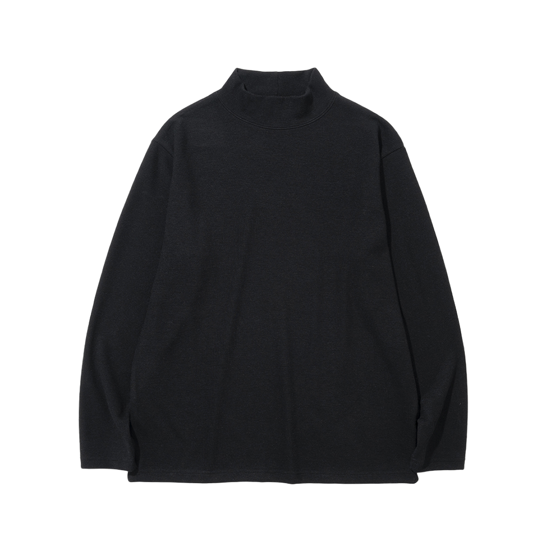 니티드 터틀넥 롱 슬리브 니트 블랙(Knitted Turtle Neck Long Sleeve Knit Black)