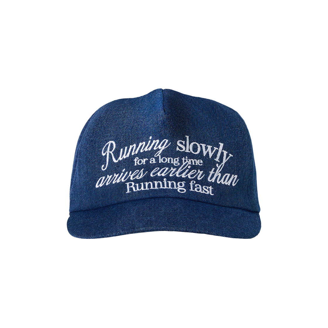 CAP-BALL-RUNSLOW-DEN Menasoo Running Slowly Cotton Cap Denim