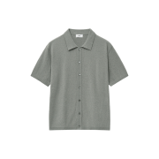 TNGT Loose-Fit Terry Boucle Cardigan Khaki Gray