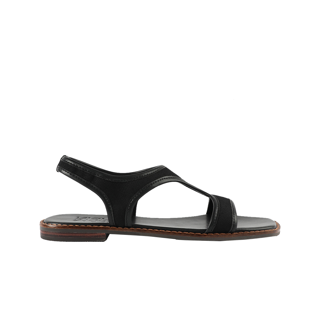 MD0282_2 Moodnight Dani Minimal Combi Flat Sandals Black