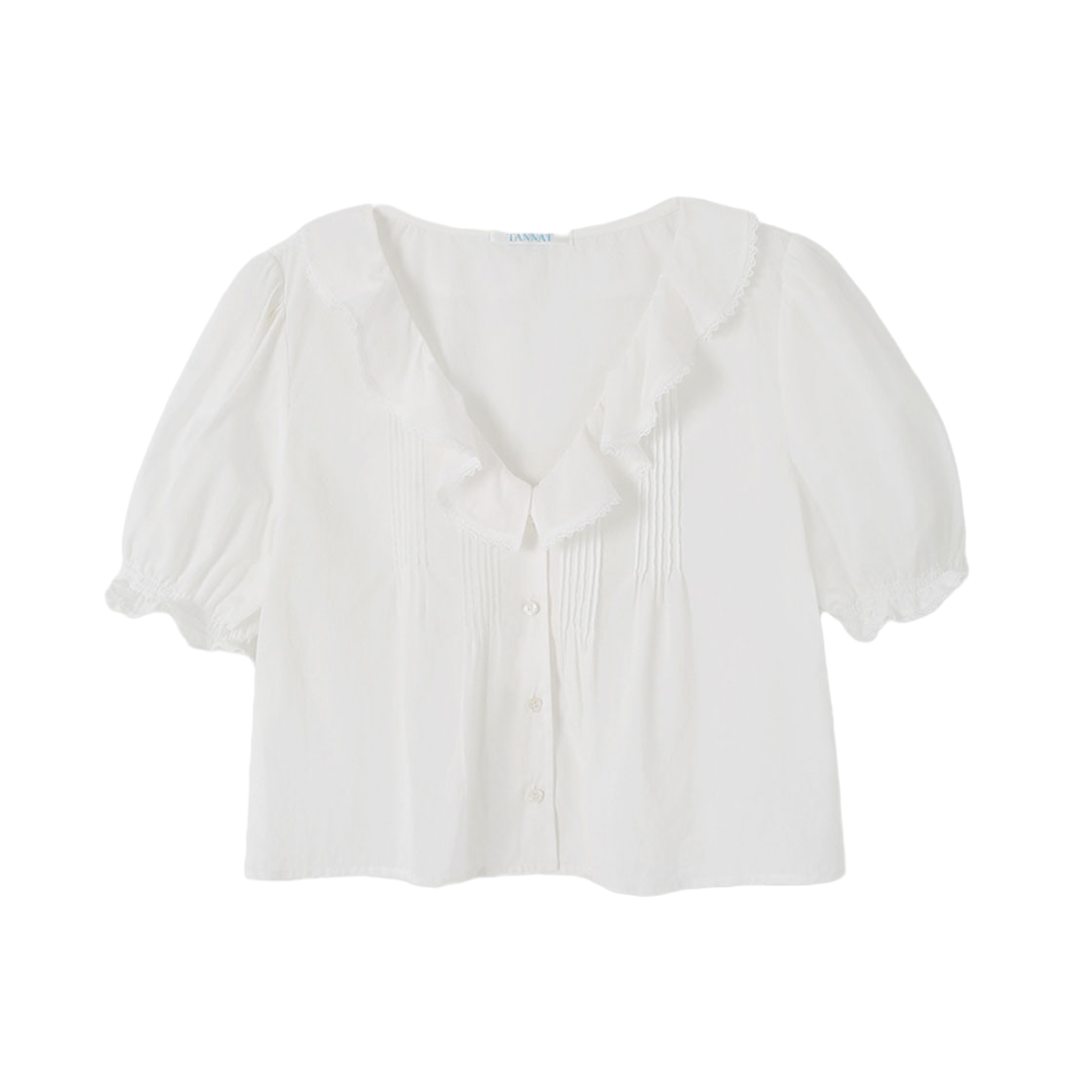 [예약 배송] 타낫 웨이브 셔링 블라우스 화이트