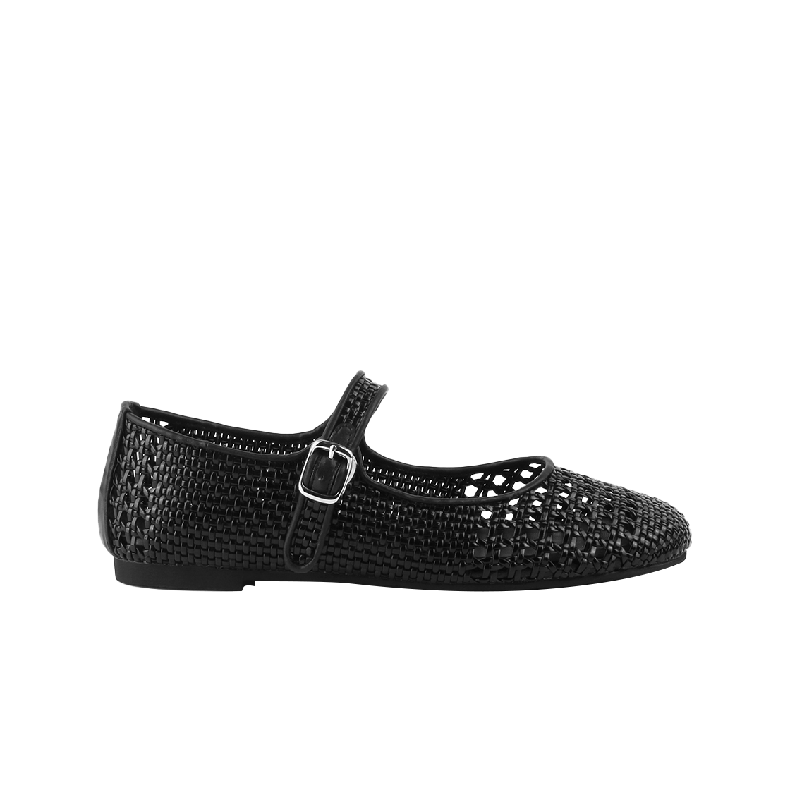 MD0078_3 Moodnight Maryn Weaving Mary-Jane Flat Shoes Black