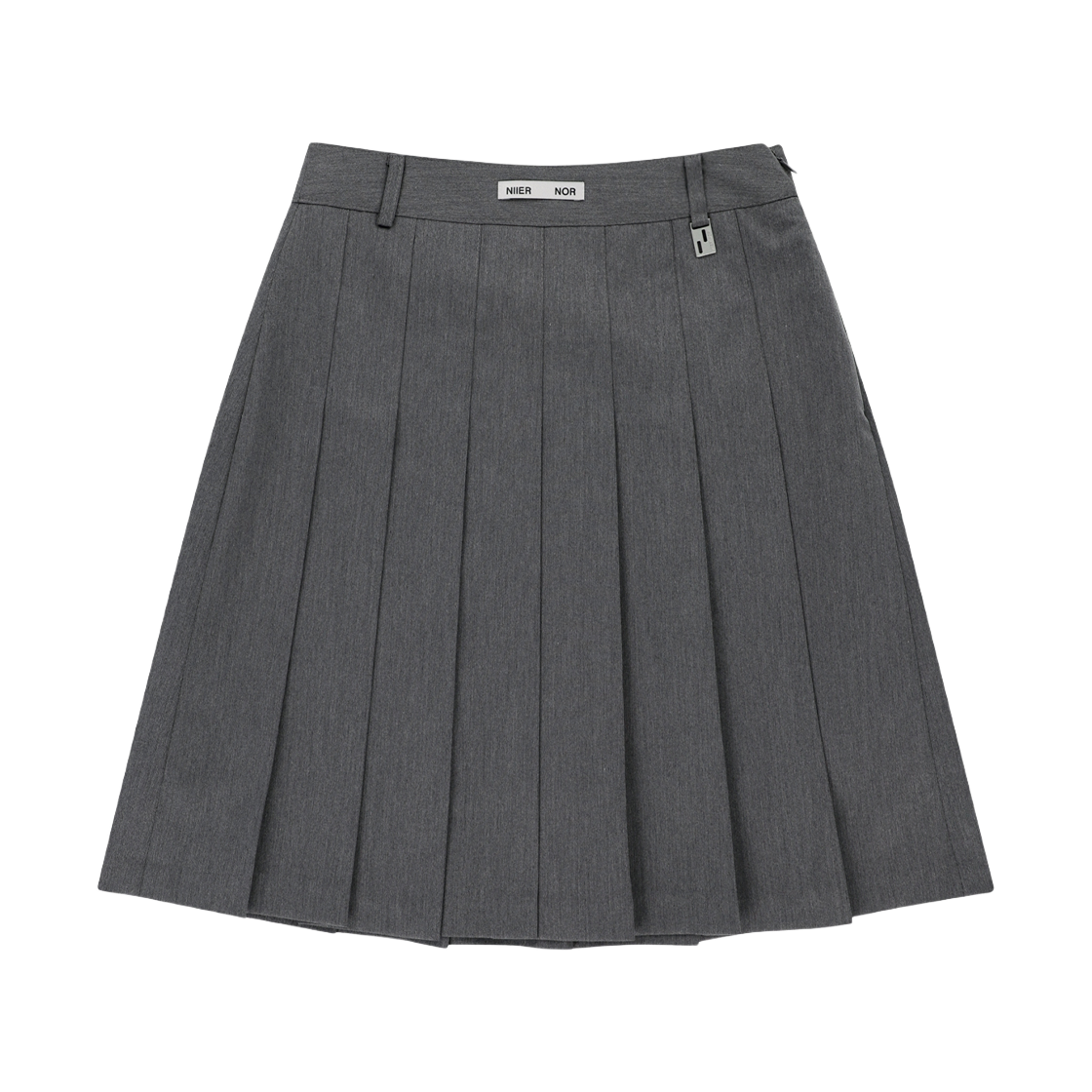 24NNSSBSKF003GR NIIER NOR Label Pleats Midi Skirt Grey