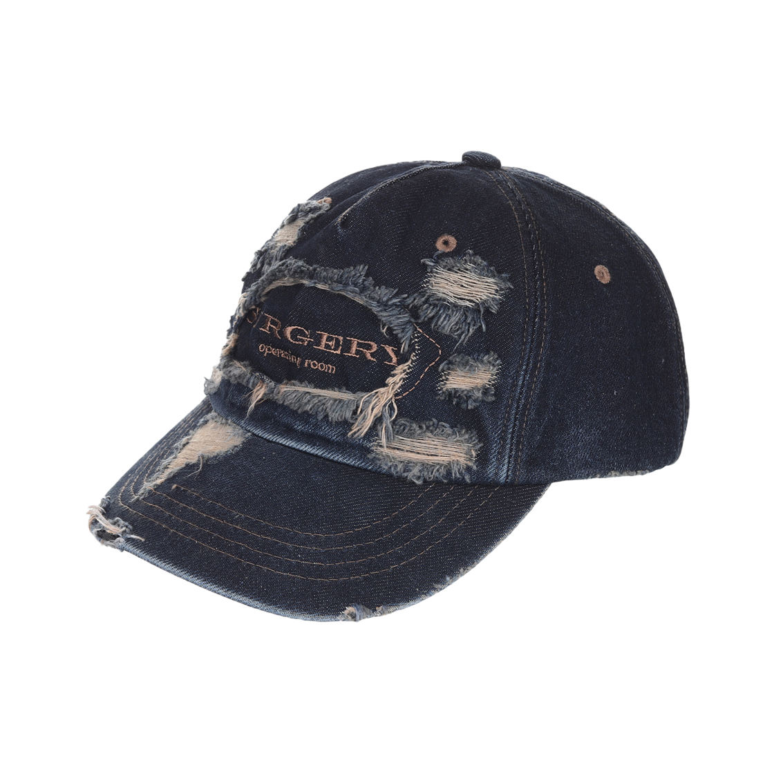 써저리 디스트로이드 데님 캡 인디고 데님(Surgery Destroyed Denim Cap Indigo Denim)