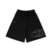 BORN TO WIN Stroke B Half Pants_Long Ver Black