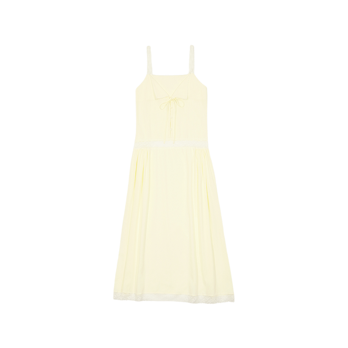 MF2436OP003MLYFR Margarin Fingers Lace Belle Long One Piece Light Yellow - 대표 이미지 #1