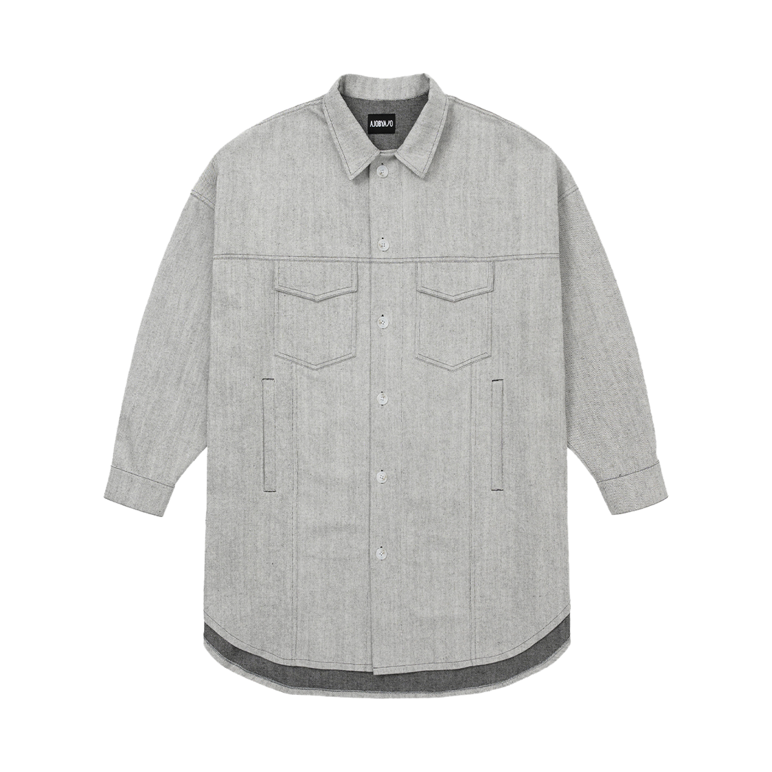아조바이아조 데님 오버사이즈 셔츠 자켓 화이트 AJOBYAJO KREAM