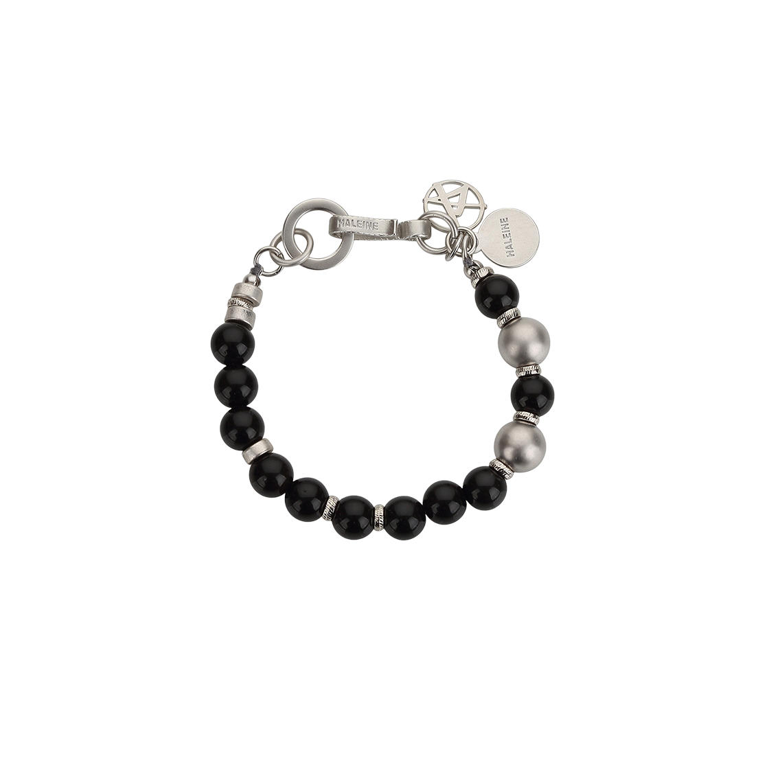 VA215 Haleine Gemstone Metal Bracelet Jet black (VA215) - 대표 이미지 #1