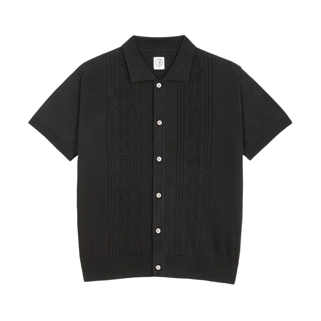 P000BHFS Polar Skate Co Double P Miles Ss Cardigan Black - 대표 이미지 #1