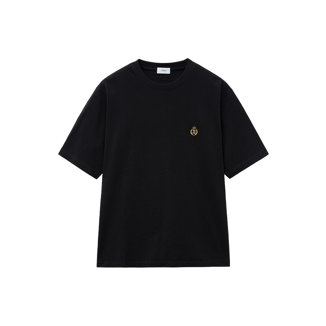티엔지티 세미 오버핏 자수 로고 티셔츠 블랙