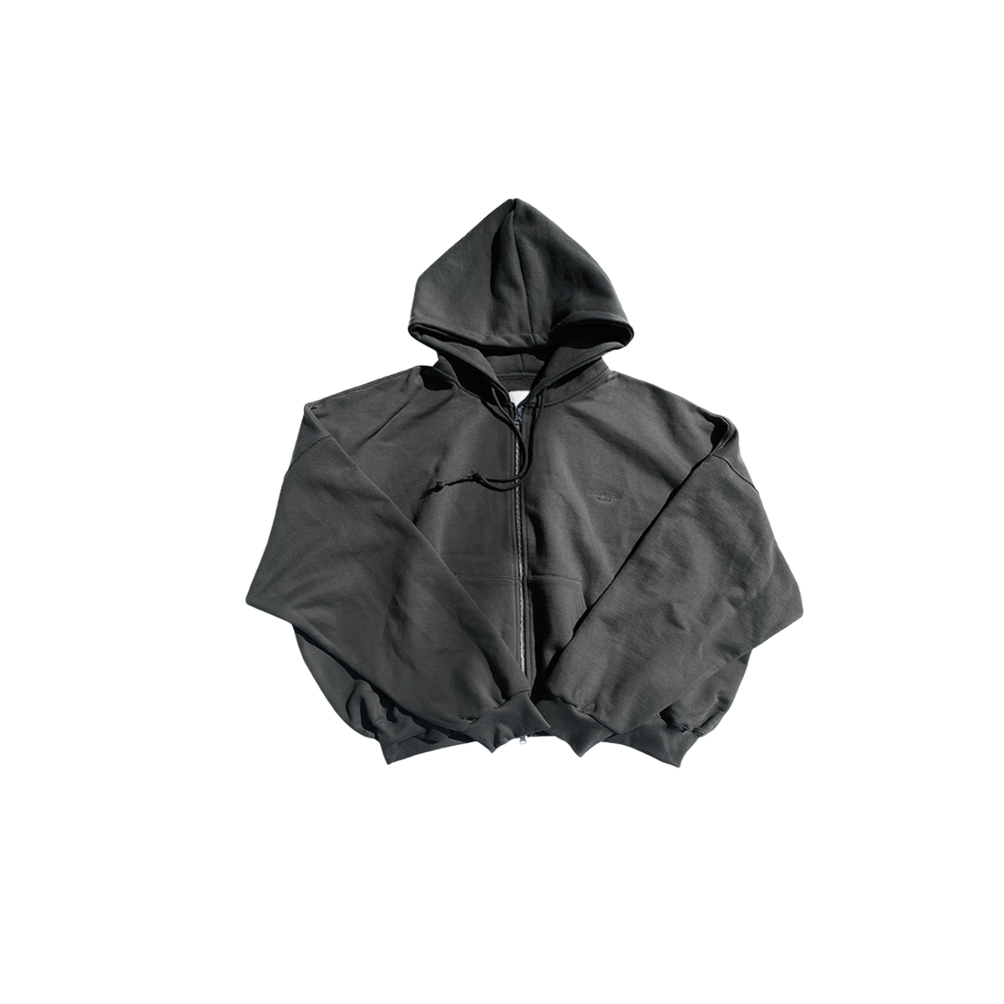 【Undermycar】Anti Fxxking Logo Play High Neck Cotton Zip-up 언더마이카 무.24 안티 Fxxking 로고 플레이 크롭 집업 자켓