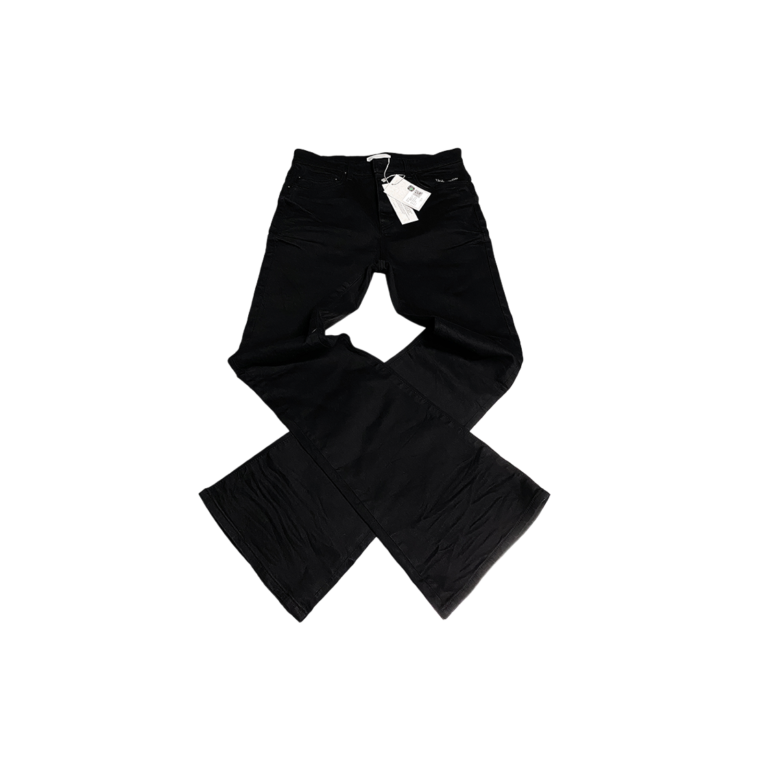 언더마이카 무.30 안티 Fxxking 로고 플레이 스트레치 플레어 블랙 진(Undermycar Mu.30 Anti Fxxking Logo Play Stretch Flare Black Jeans)