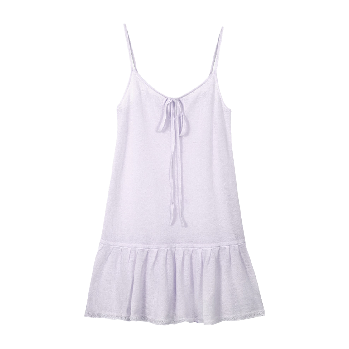 플레따 셔링 슬리브리스 니트 탑 라벤더