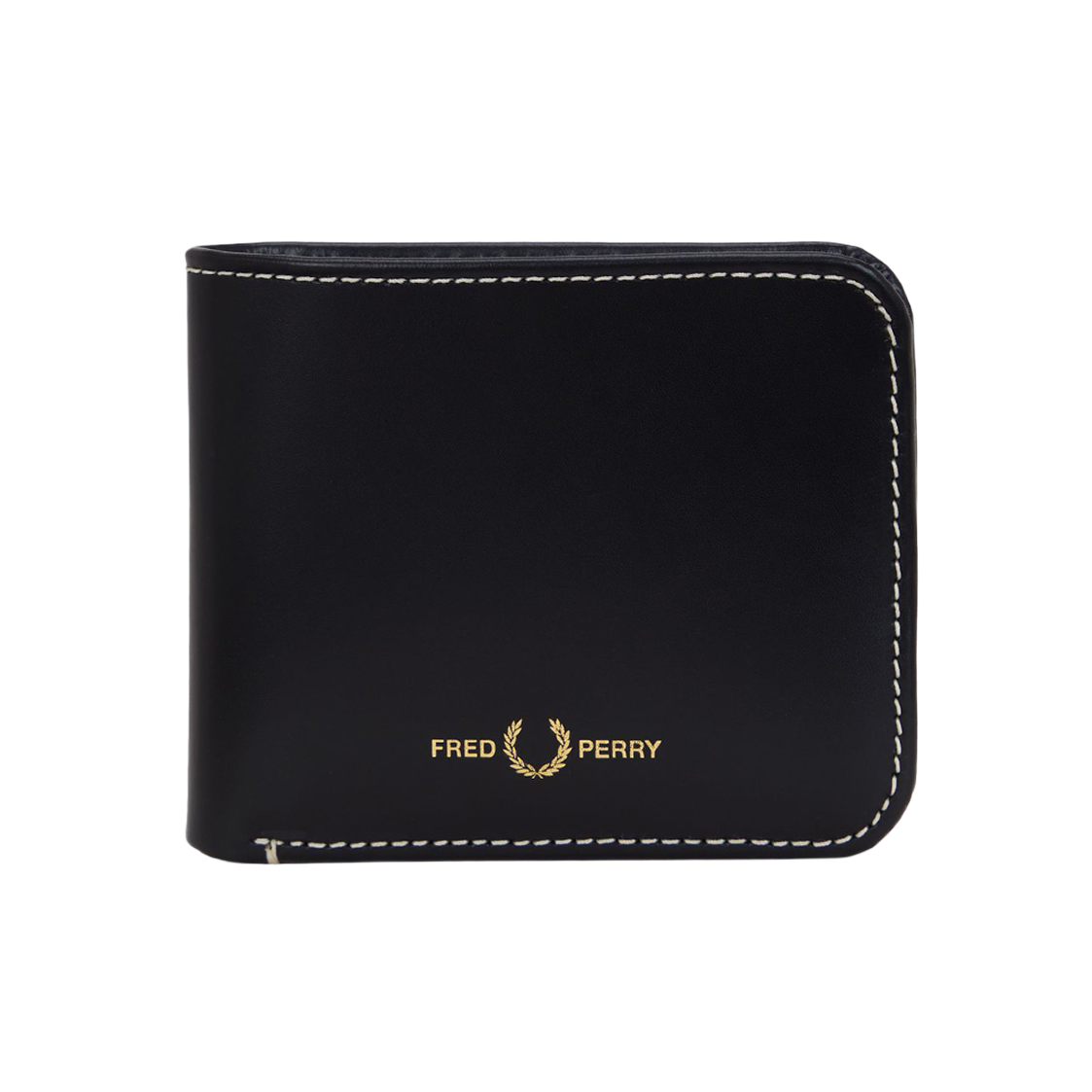 CFPU2438295-102 Fred Perry Box Leather Billfold Wallet Black