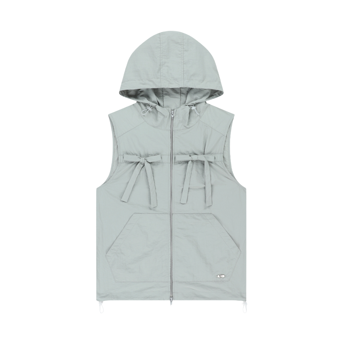 니어노어 리본 집업 베스트 라이트 그레이(NIIER NOR Ribbon Zip-Up Vest Light Grey)