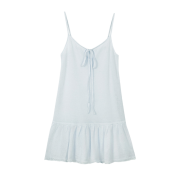 FLETTA Shirring Sleeveless Knit Top Skyblue