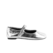 Moodnight Leo Metallic Mary-Jane Flats Silver