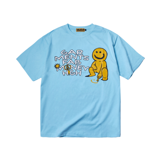 【Garments Fab】Money High Smile Tee Money High Smile Tee (WHITE / SKY BLUE) ” 돈 맛 미소 티셔츠