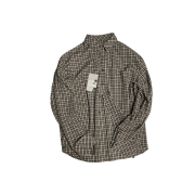 Undermycar Mu.33 Anti Fxxking Logo Play Basic Long Sleeve Check Shirts Black Beige