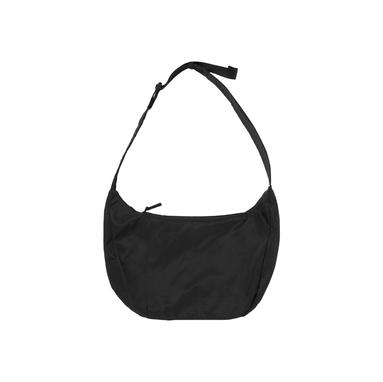 스웨이드 버클 하프문 크로스백 블랙(Suade Buckle Halfmoon Cross Bag Black)