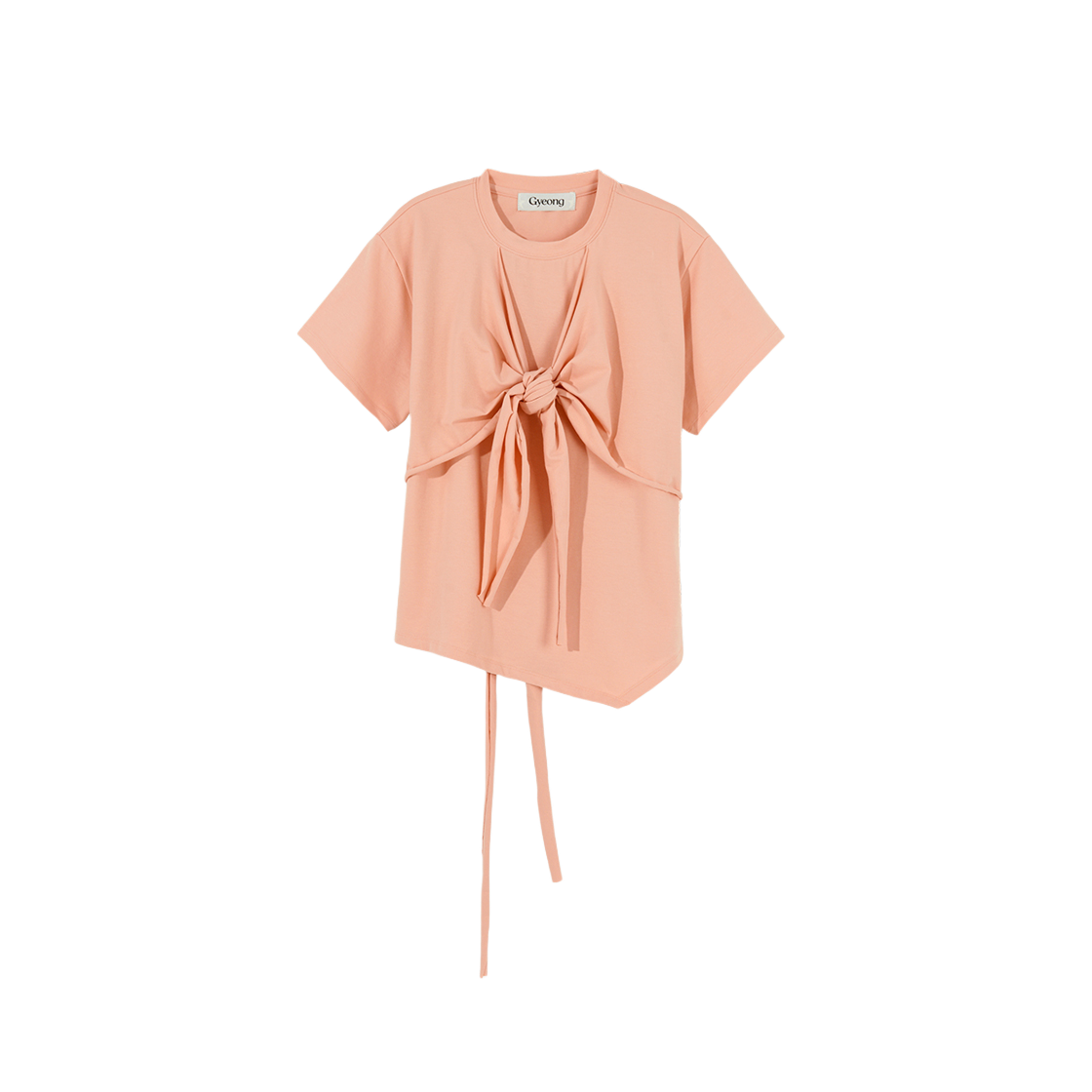 경 레이어드 랩 티 애프리콧(Gyeong Layered Wrap Tee Apricot)