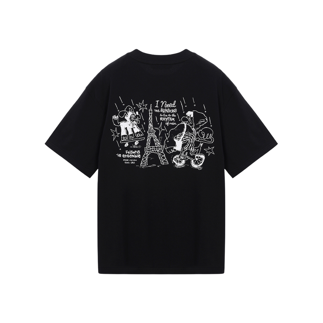 Y242BUT434BK1 K-Way x Chainchul Bike Graphic T-shirt Black - 대표 이미지 #1