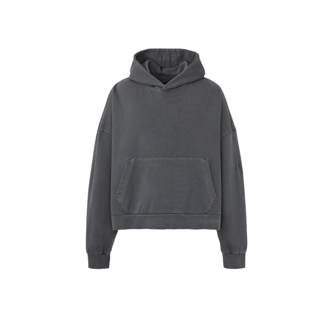 디파인 피그먼트 워싱 크롭 후디 차콜(DEFINE Pigment Wash Cropped Hoodie Charcoal)