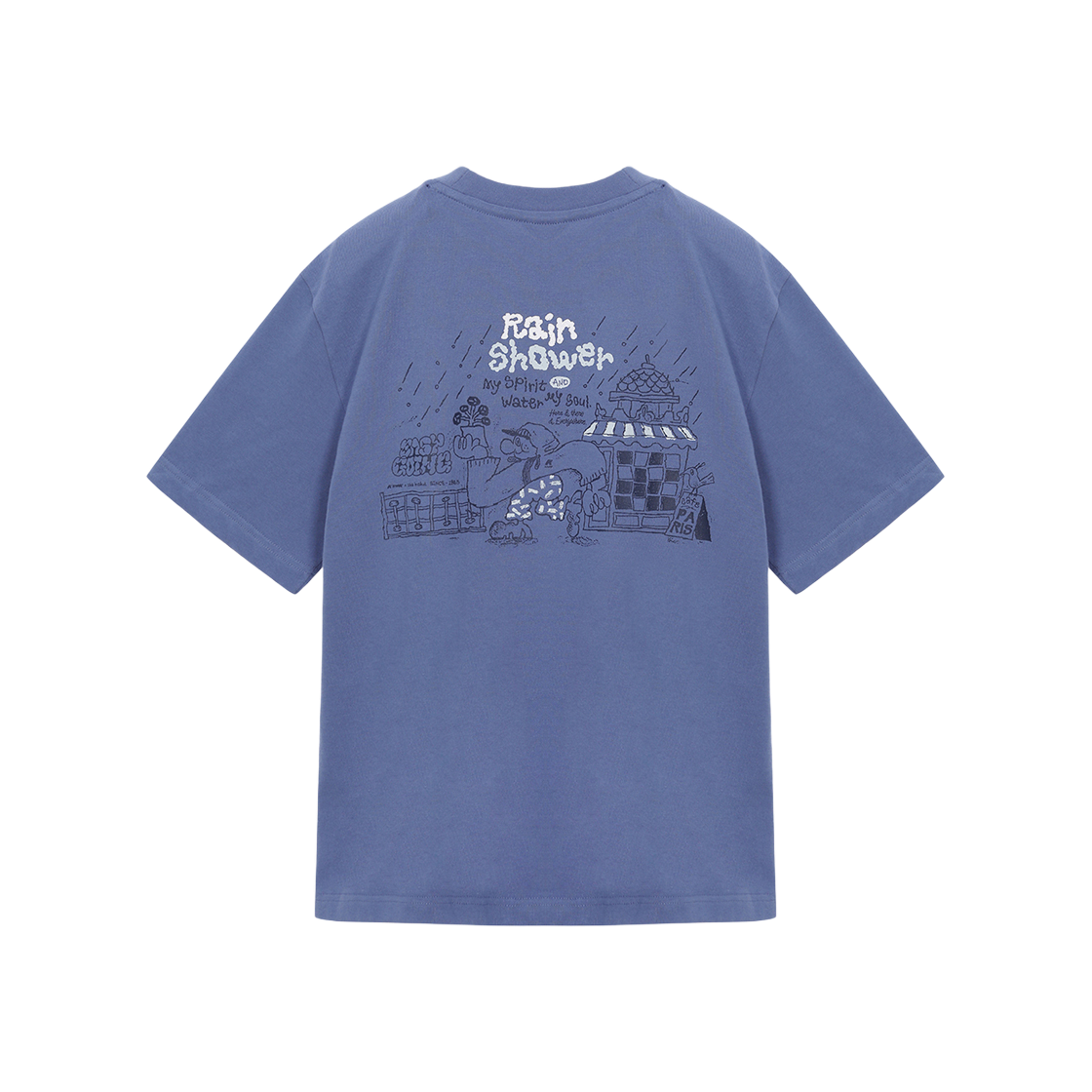 Y242BUT435CL1 K-Way x Chainchul Rain shower Graphic T-shirt Capri Blue - 대표 이미지 #1