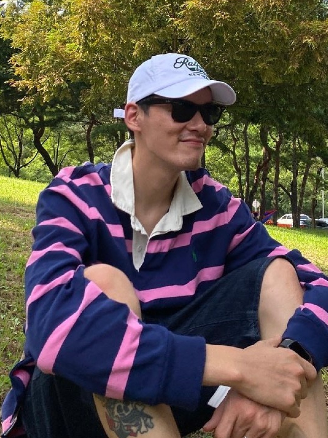 Kapital 5G Cotton Knit Rugby Shirt Saxophone Red, Supreme x Nike Stripe Rugby Purple - 25SS 착용 스타일 - 3