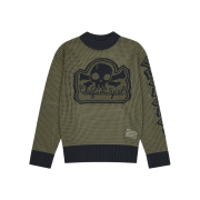 Safarispot Multi Skull Mesh Knit Olive Navy
