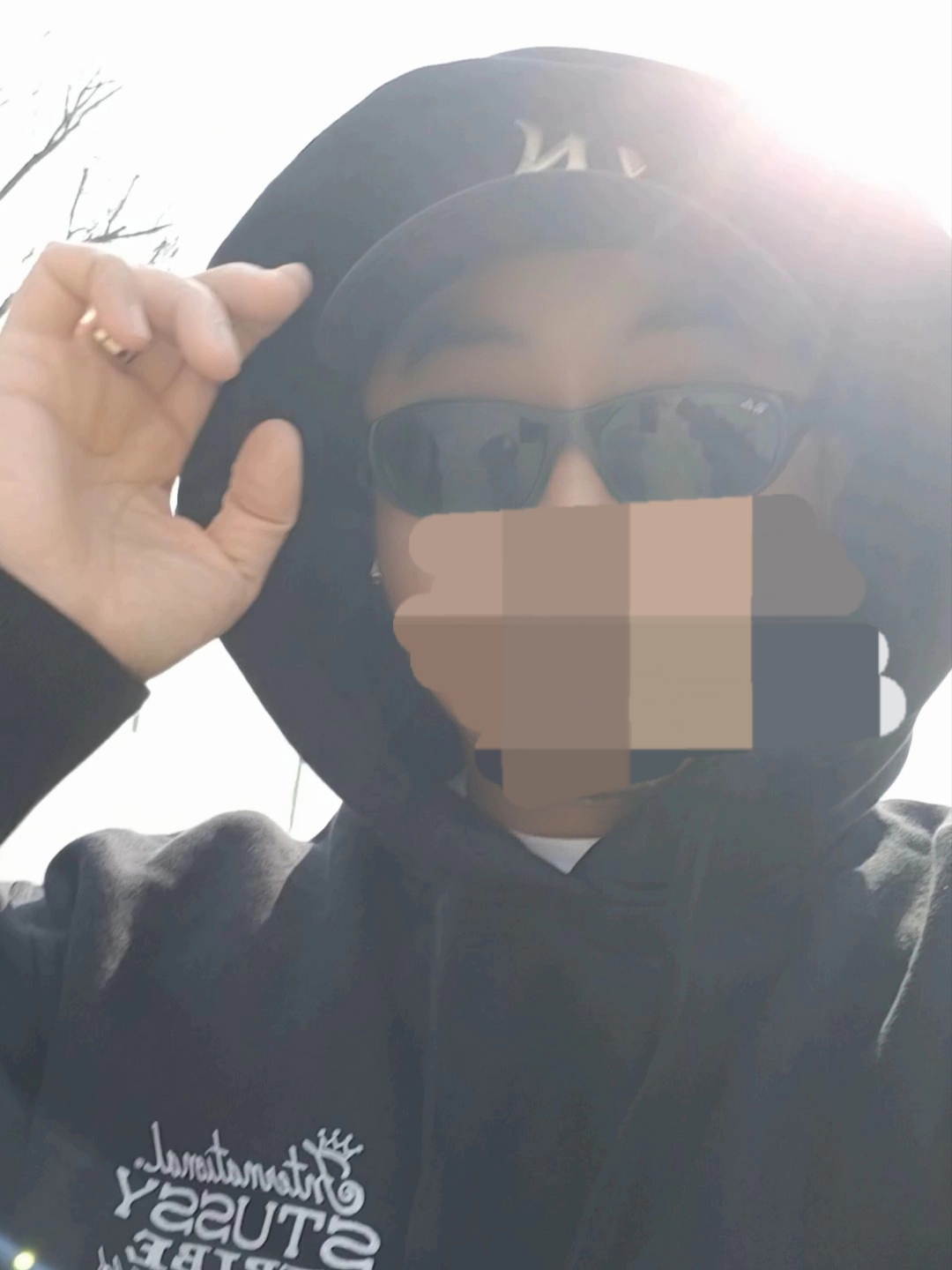 레이밴 대디-O II 폴리쉬드 블랙 프레임 그린 클래식 G-15 렌즈 착용 스타일 - 2