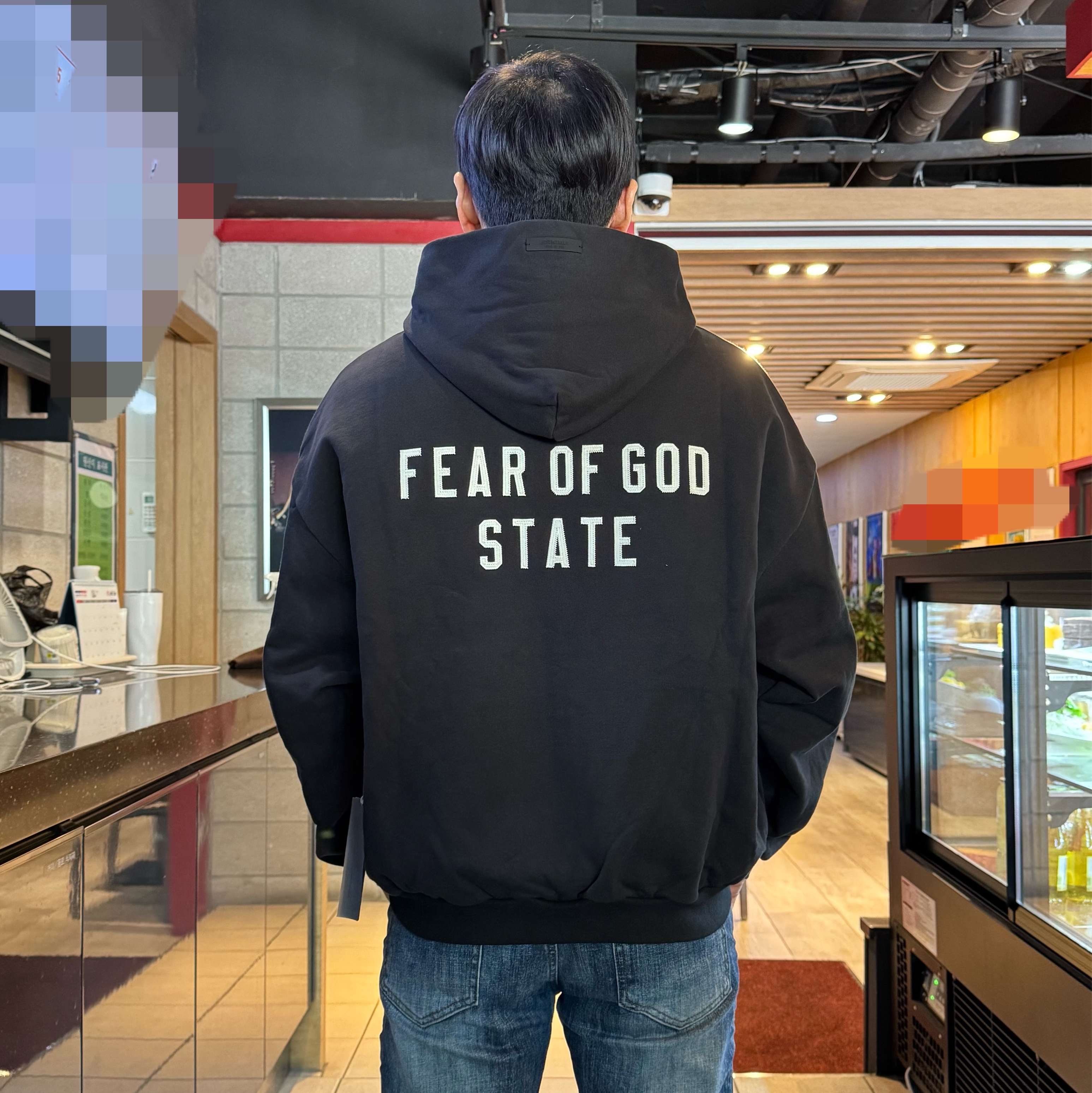 Essentials Heavy Fleece Full Zip Hoodie Black - 24FW 착용 스타일 - 2